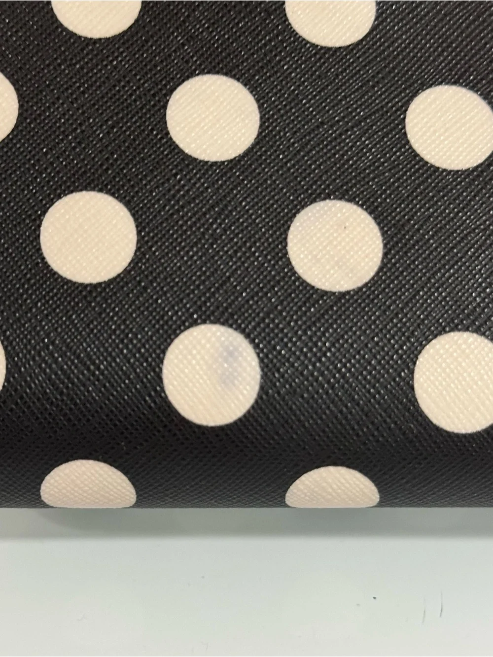 Kate Spade Black with White Polka Dot Bifold Wallet (with Zipped Change Section)